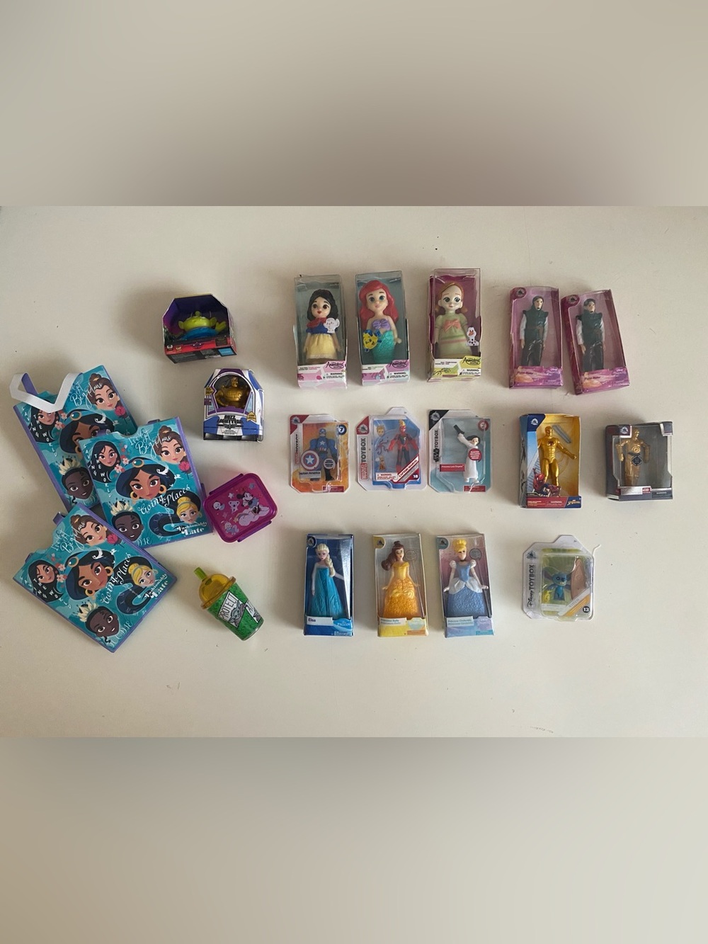 Assorted Disney Princess & Marvel Kids Toy Mini Figures